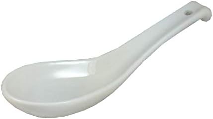 Chinese Porcelain Soup Spoons in White color - Set of 4