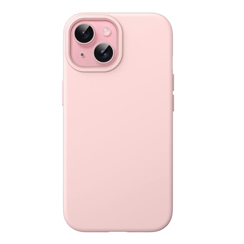 Image of JETech Silicone Cover Case for iPhone 15 6.1-Inch, Silky-Soft Touch Full-Body Protective Phone Case, Shockproof Cover (Pink)