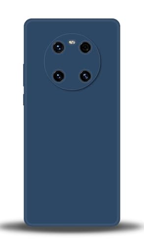 WUACYEAMING Compatible with Huawei Mate 40 PRO Case,with Camera Lens Protector Ultra Slim Liquid Silicone Cover Anti-Scratch Shockproof Case-Blue