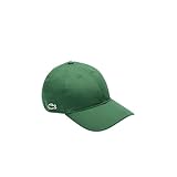 Lacoste Unisex Organic Side Logo Cotton Twill Cap, One Size, Green