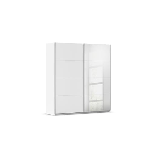 Rauch Möbel Subito Schrank Schwebetürenschrank Kleiderschrank Weiss mit Spiegel, 2-türig, inkl. 2 Kleiderstangen, 2 Einlegeböden, BxHxT 181x197x61...
