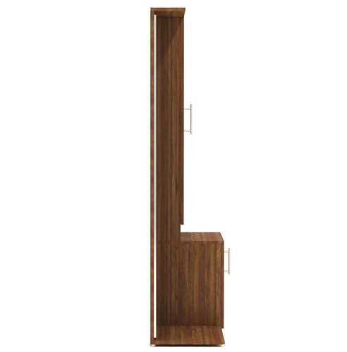 Image of DesignFit Engineered Wood Dressing Table with Storage Wooden Dressing Table with Mirror Vanity Table for Bedroom Home Living Room (Walnut Finish)