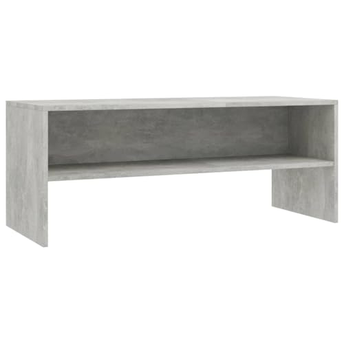 vidaXL Mueble TV Estante Mesa Baja Televisión Aparador Televisor Módulo Simple Compartimento Salón Cuarto Comedor Contrachapada Color Gris Cemento