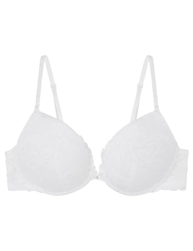 women'secret Beautiful Sujetador clásico Relleno Encaje Bra, Blanco Hueso, 90C para Mujer