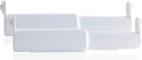 Teravan Standard Extender for Extra Large Toilet Paper Rolls | Extend The Size of Your Tissue Paper Roll Holders | Easy Installation | Fits Most Standard Toilet Roll Holders (Set of 2) (White)