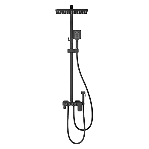 Pomme de douche haute pression réglable avec tuyau et support mural