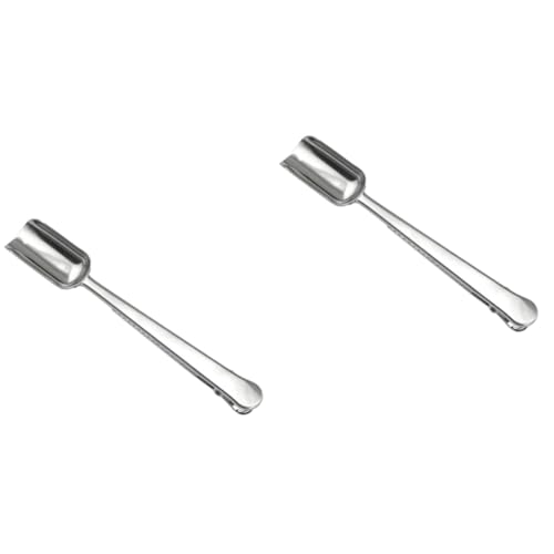 COLLBATH 2pcs Stainless Steel Tea Scoop with Clip Ergonomic Design for Easy Use for Kung Fu Tea Loose Leaf
