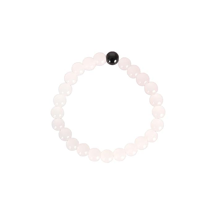 nvr White Marble Crystal Elasticated Bracelet for Men & Women-picture-14