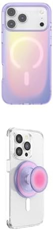 Bundle of PopSockets iPhone 17 Pro Max Phone Case with MagSafe, Wireless Charging Compatible, Purple - Aura + PopSockets Phone Grip for MagSafe, Magnetic Holder, Phone Stand, Cute Pink - Aura