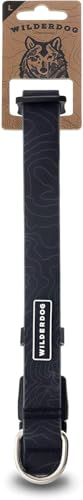 Wilderdog Waterproof Dog Collar - Repels Water & Dirt - Medium 13"-18" - Black