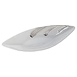 CENTRO CERÁMICA BLANCA/PLATEADA 34X12X7CM