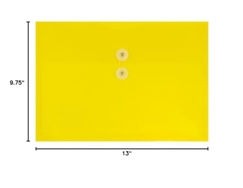 image for JAM PAPER Plastic Envelopes with Button & String Tie Closure - Letter 