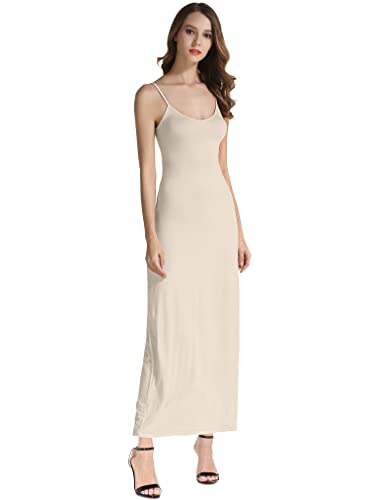 Vetior Women Slip Dress Modal Nightgown Long Spaghetti Strap Dresses For Women Nude #TOP3