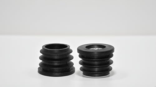 Image of Flyshop Black M8 Threaded Plastic Plugs Round Tube End Caps Tubing Plugs Inserts Furniture Glider 22 mm Diameter 4 Pcs