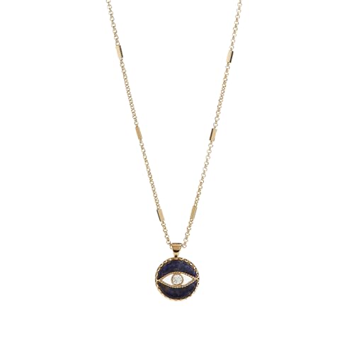 Alex and Ani Evil Eye Adjustable Necklace,Shiny Gold Finish, Blue Charm