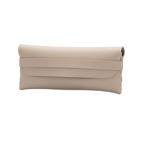 Image of Faux Leather Pen and Pencil Case with Tuck in Flap Stationery Bag for Student Lightweight Design (Faux Leather,Khaki /FL)