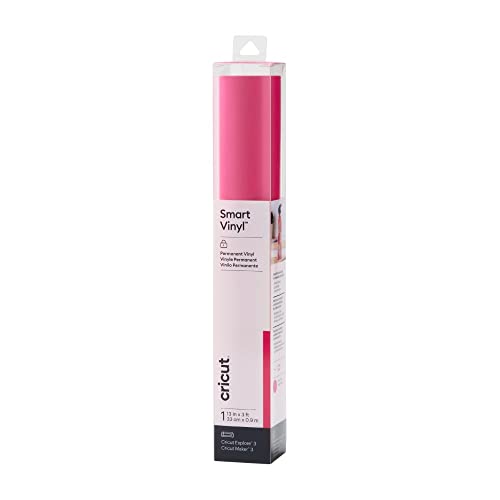 Image of Cricut Smart Permanent Vinyl, Party Pink - 3ft Roll (13'x36') Adhesive Craft Vinyl - Matless Cutting for cuts up to 12ft with Maker 3 / Explore 3 Machines | For Explore and Maker 3 - Matless cutting for long cuts up to 12ft