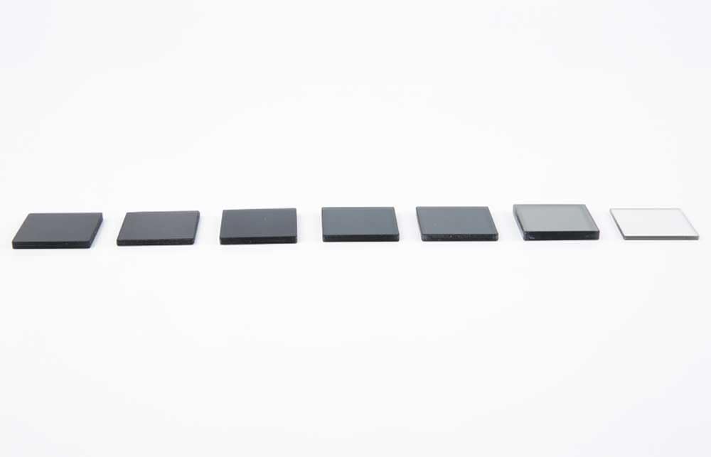 1 szt. Filtr optyczny o neutralnej gęstości typu absorpcyjnego - kwadratowy arkusz tłumiący światło 50x50 mm dla 400-700nm(31% Transmittance)