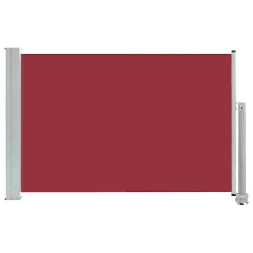 vidaXL Seitenmarkise Ausziehbar UV- und Wasserbeständig Sonnenschutz Sichtschutz Windschutz Seitenrollo Markise Balkon Garten Terrasse 60x300cm Rot