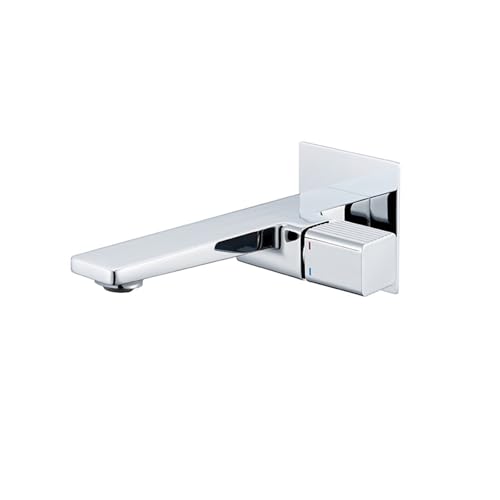 Brass Bathroom Sink Concealed Wall-Mounted washbasin undercounter hot and Cold Water Faucet-(Chrome)