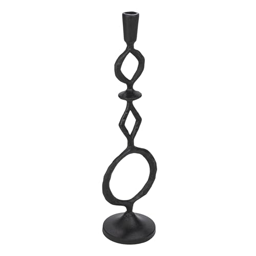 Bloomingville Tall Decorative Cast Metal Taper Candle Holder, Black