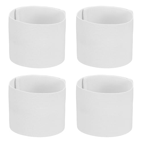 YELARXI Soccer Captain Armband, Elastic Wrist Arm Bands Adjustable Player Team Leader Anti-Slip Badge Sports Accessories-Fit for (Adult/Youth-Football-Basketball) 4Pcs & White