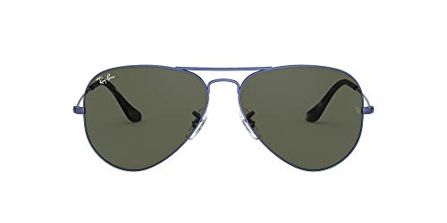 Ray-Ban Rb3025 Classic Aviator Sunglasses, Sand Transparent Blue/G-15 Green, 55 mm