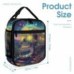 Skull Vintage Steam Train 3 Pcs Backpack Set Trendy Travel Bag with Portable Lunch Box Pencil Bags Gifts for Picnic Work3