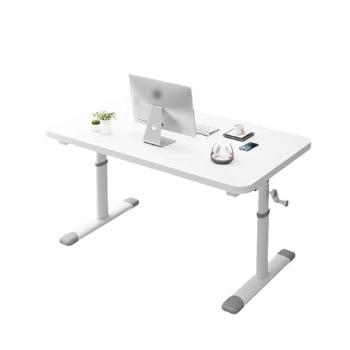 BDYSWD 勉強机 デスク パソコンデスク 机 PCデスク 手動昇降式デスク 学習机 オフィスデスク 高さ調整可能 リビングデスク 大容量収納空間 ゲーミングデスク昇降式 在宅ワーク 安定 耐荷重 120斤 オフィス リビングルーム 書斎に最適(100c