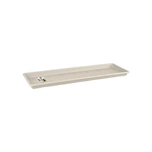 Elho Green Basics fioriera con sottovaso 80 cm – Piattino, in cotone, bianco, 77.3 x 14.8 x 2.4 cm