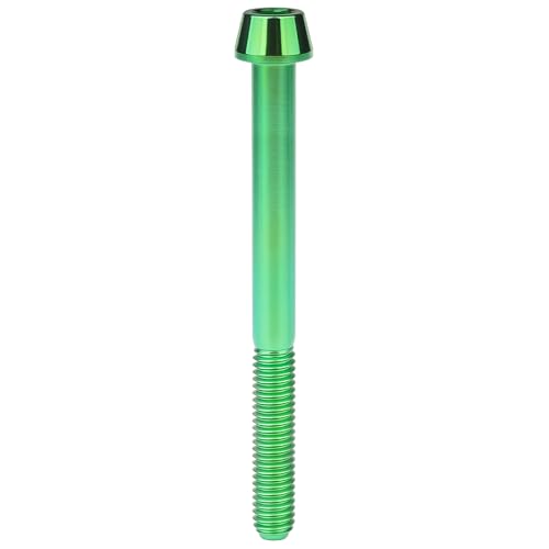 Image of Titanium Ti Bolt M5x9 16 18 20 25 30 35 40 45 50 55 60mm Tapered Head Screws Pack of 4 (M5x60mm, Green)