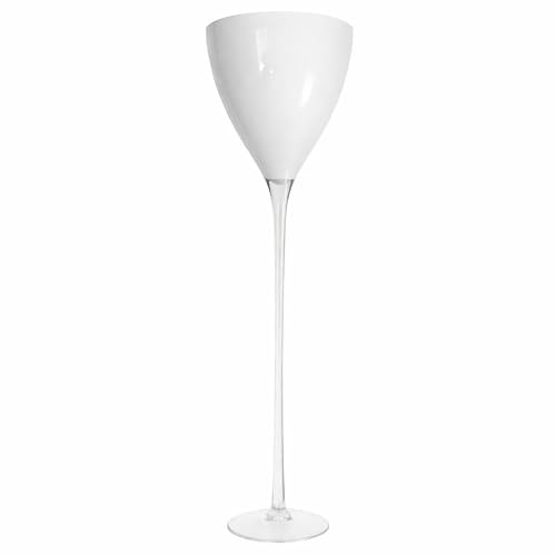 Floralcraft® White Styly Martini Vase 70cm – Flared Glass Cocktail Vase for Weddings, Home Décor & Event Centrepieces