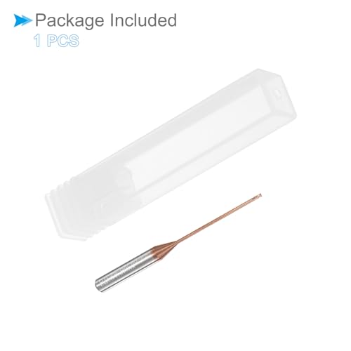 Image of Square Nose End Mill, 1mm x 25mm Cutting, Long Reach Titanium (Nano-Scale) Coated Carbide 2 Flutes CNC Router Bits - (Applications: for Stainless Steel Cast Iron Metal)