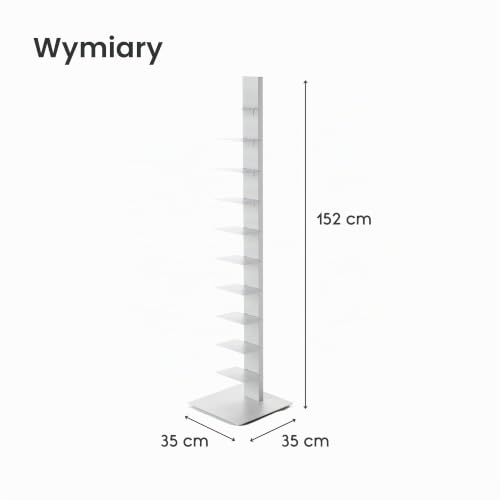 ZStyle BBB ITALIA regał na książki SAPIENS kolumna stojąca wolnostojący regał z półkami (152 cm, aluminium)