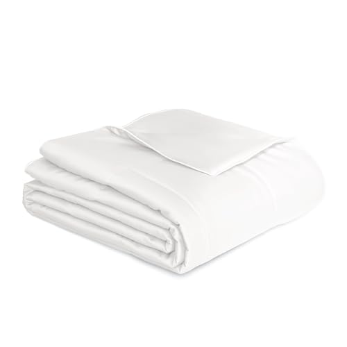 Image of THXSILK All-Season Mulberry Silk Comforter & Blanket, 100% Pure Natural Silk Filling, Lightweight Soft Bed Cover for Bedroom, Sofa, Camping, Cozy Machine Washable Luxury Bedding(King 106 inchx90 inch, White)