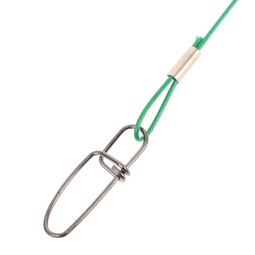 Operitacx 10pcs 150lb alambre líder acero inoxidable 50cm miniatura 3