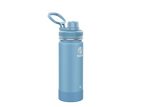 TAKEYA Actives Insulated Stainless Steel Water Bottle with Spout Lid, 18 Ounce, Bluestone