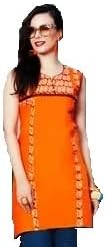 samiara women top cotton orange C-38, N-6", L-34.