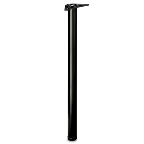 Amig - Pata de Acero Ajustable - para Mesas y Encimeras de Cocina o Comedor, Escritorio u Oficina - Ajuste de Altura 10 mm - Color Negro - Medidas: 710 x 60 x 1,2 mm - Resistencia de Carga 15 kg/Pata
