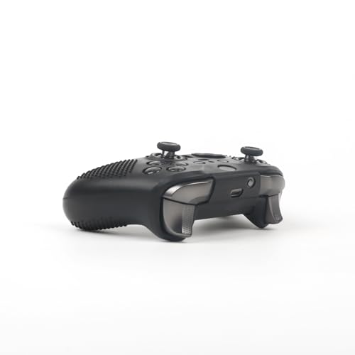 Image of Black Controller Skin Compatible with Xbox Elite Series 2 Core Wireless Controller,Protector Case, Customised Thumb Grips Cap