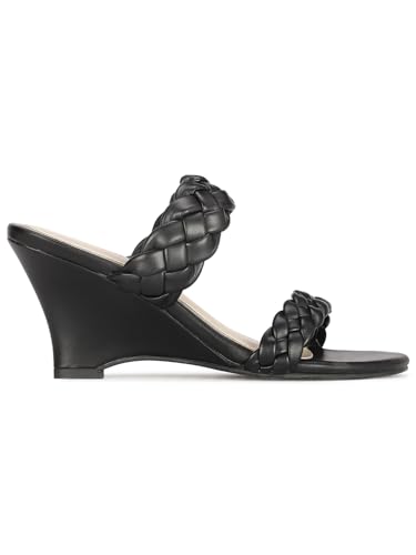 Image of Bata Womens CARLY WEDGE MULE Heels, Black, (7716812)