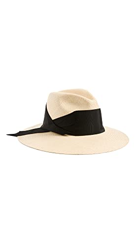 Chapeau de paille FREYA Gardenia NaturalBlack en taille S-M
