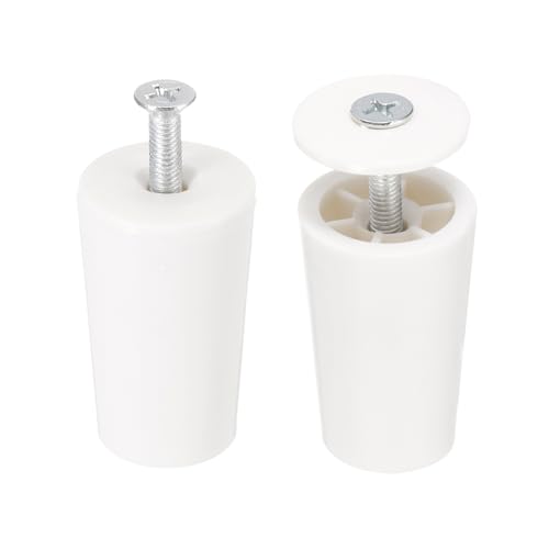 QUARKZMAN 2 Pcs Butée Volet Roulant 40mm Butée de Volet Roulant Bouchon d'Arrêt en Plastique avec Rondelles et Vis pour Volets Roulants Lames de Volets Roulants, Blanc