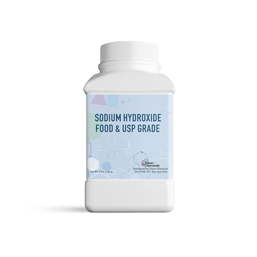 Sodium Hydroxide (8 Ounce / 226 Grams) Sodium Hydroxide (Lye, Caustic Soda) Food and USP Grade for Soaps and Detergents, Water Treatment, Cleaners for Food Prep by Talsen Chemicals