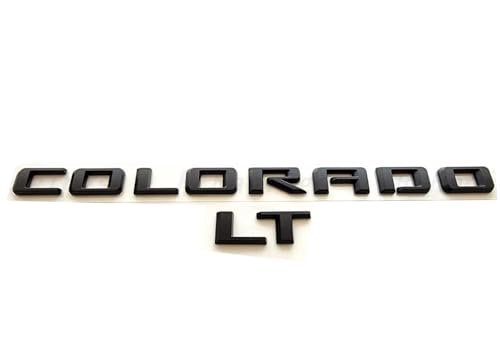Image of 4Pc 2015-2022 Colorado V6 Body Fender Tailgate Side Emblems 3D Badge Logo Truck Nameplate Sticker Letter 85594766 Replacement for Colorado (LT Version Matte Black)