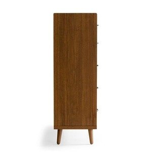 Amazon｜リビングチェスト 【4段】 幅80cm 木製 取っ手：ブラック(黒 