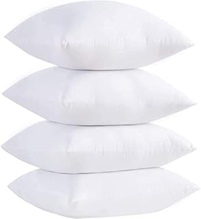 Adam Home Cushion Inserts 40cm x 40cm (16" x 16" inches) Hypoallergenic Fluffy White Cushion Inner, Perfect Hollowfibre for Sofa Cushion Pads (Pack of 4)