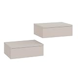 KOMTO Comodino Sospeso con Cassetto Cashmere - 2 Set Comodini Sospesi Camera da Letto Mens...