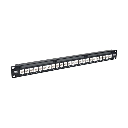 Panel de parcheo Cat6a Tripp Lite N254-024-6A para rack de 24 puertos RJ45