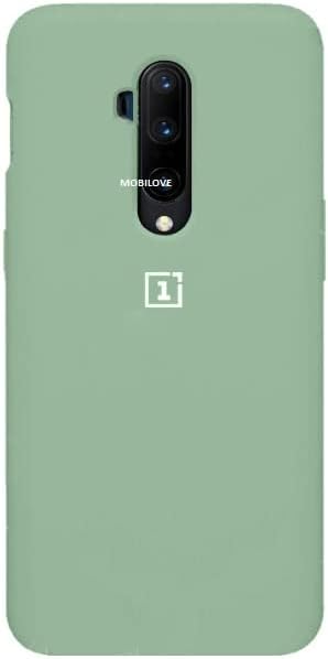 MOBILOVE Pure Liquid Soft Matte Silicone Case with Camera and Screen Protection for | OnePlus 7T Pro (Mint Green)